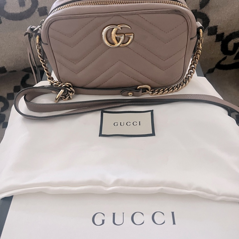 GUCCI marmont matelesse mini bag. Dusty pink. Original box and dust bag.